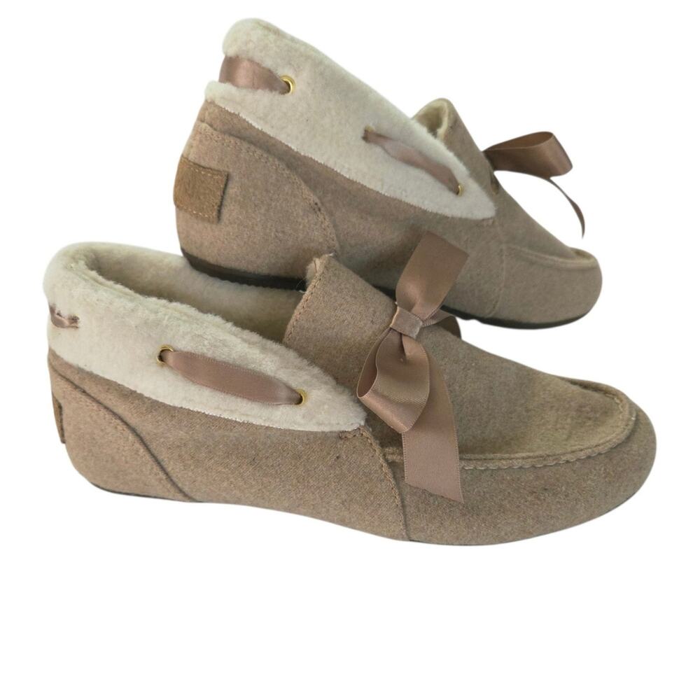 Vionic Shirley Slipper Shoe Faux Shearling Comfort Cottagecore Cozy Season Sz 5